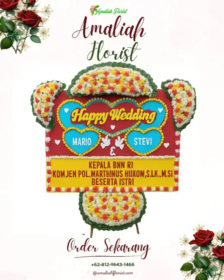 Papan Bunga Pernikahan Cau Belayu